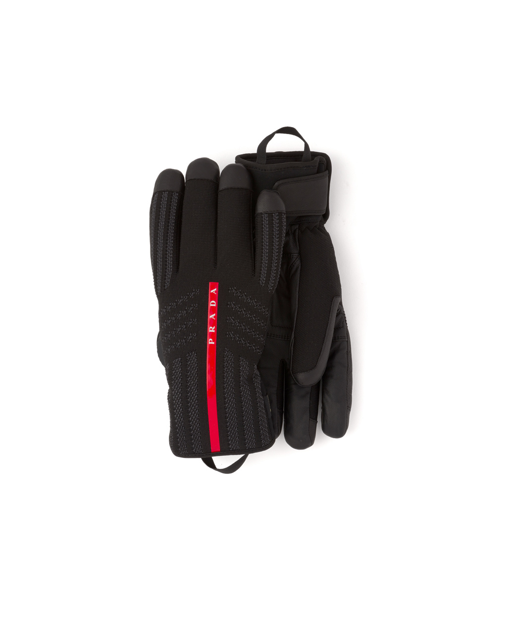 Prada Gore-tex, Læder And Knit Ski Gloves Černé | 069732BQV