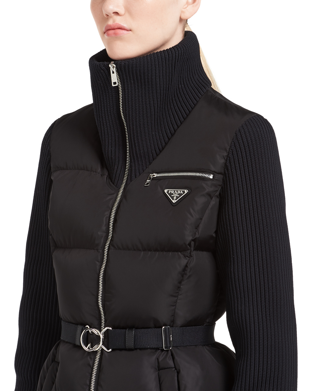 Prada Lehké Nylon Puffer Jacket Černé | 016539KHO