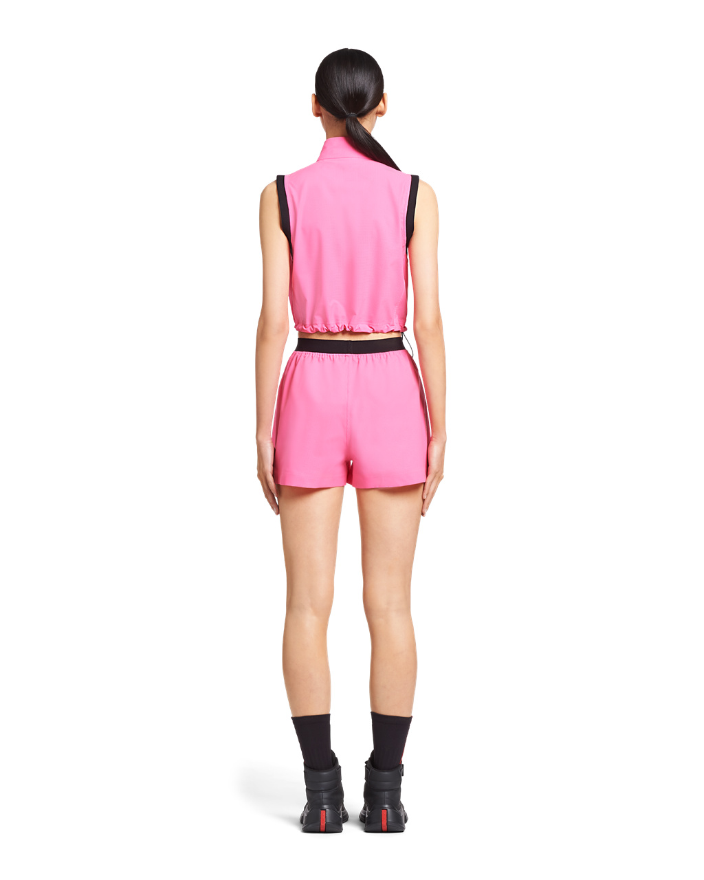 Prada Light Bi-stretch Cropped Vest Růžové | 397085BDP