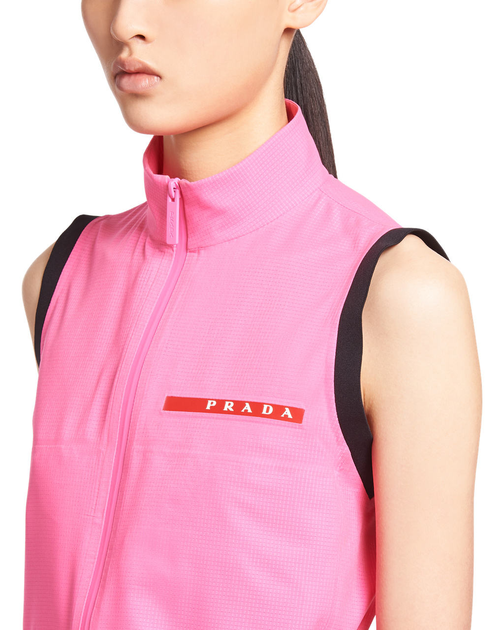 Prada Light Bi-stretch Cropped Vest Růžové | 397085BDP