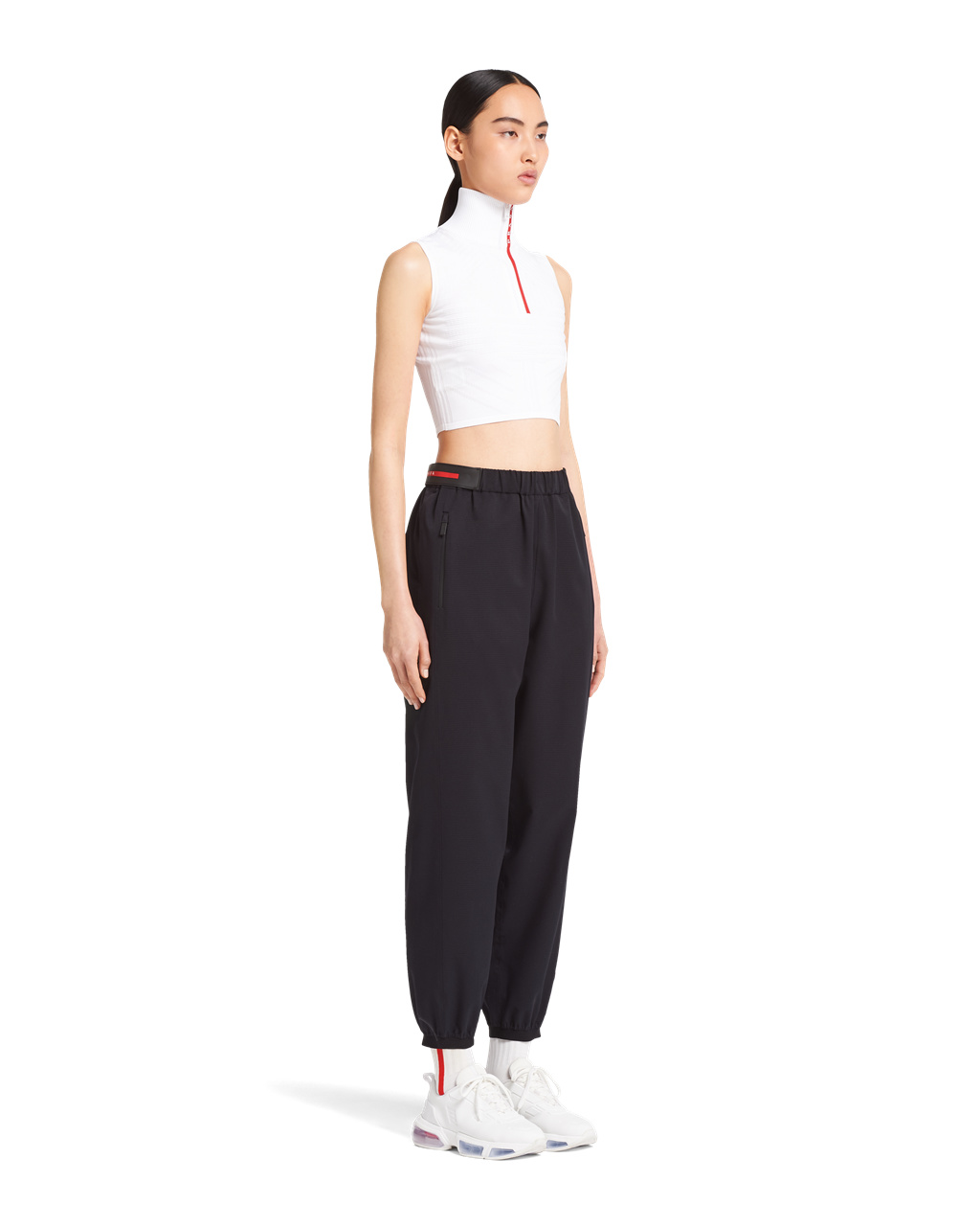 Prada Light Bi-stretch Široké-leg Pants Černé | 983107JTA