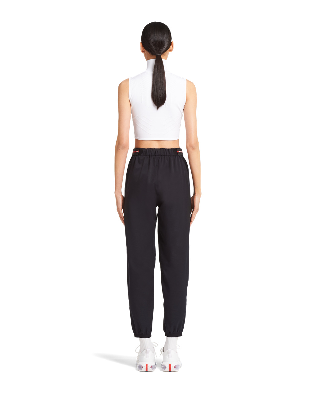 Prada Light Bi-stretch Široké-leg Pants Černé | 983107JTA