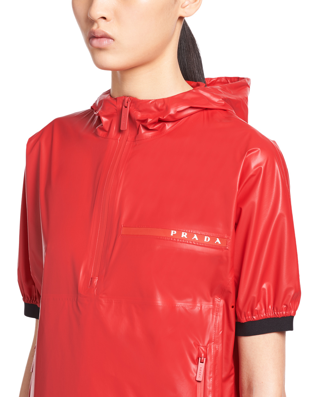 Prada Light Nylon Anorak Červené | 042136UFC