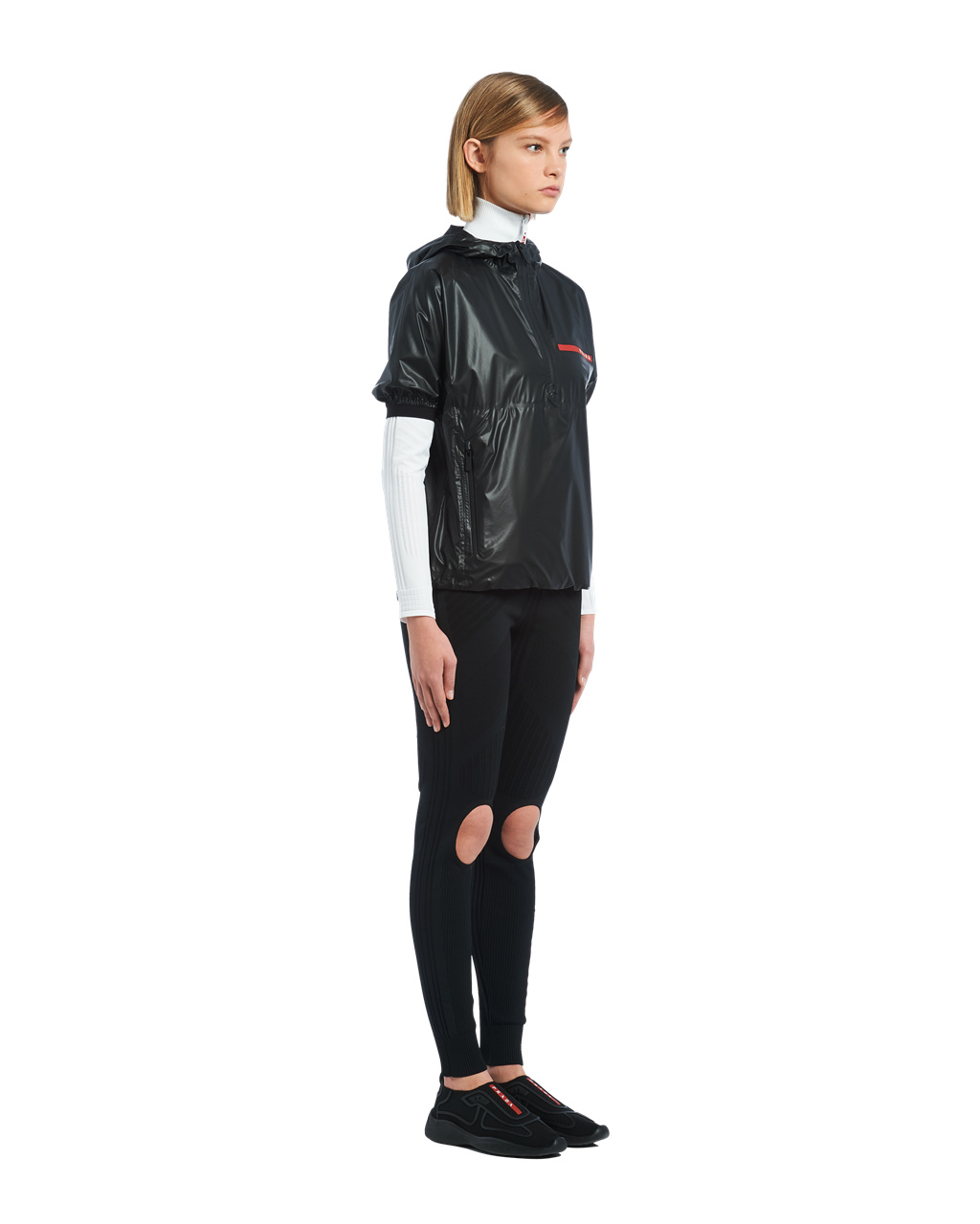 Prada Light Nylon Krátké-sleeved Jacket Černé | 256093ULQ