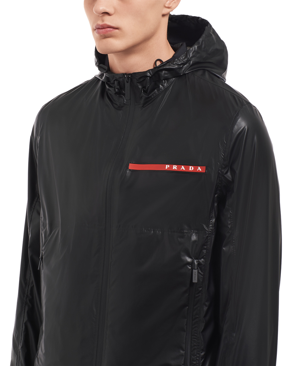 Prada Light Nylon S Kapucí Jacket Černé | 631590TRU