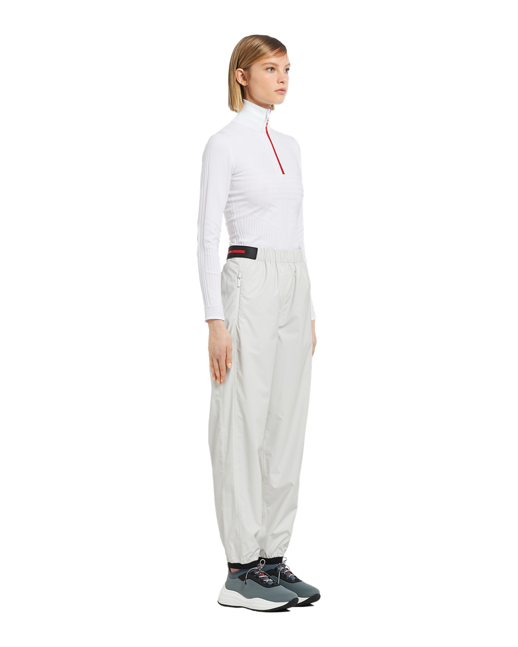 Prada Light Nylon Široké-leg Pants Bílé | 987235NQH