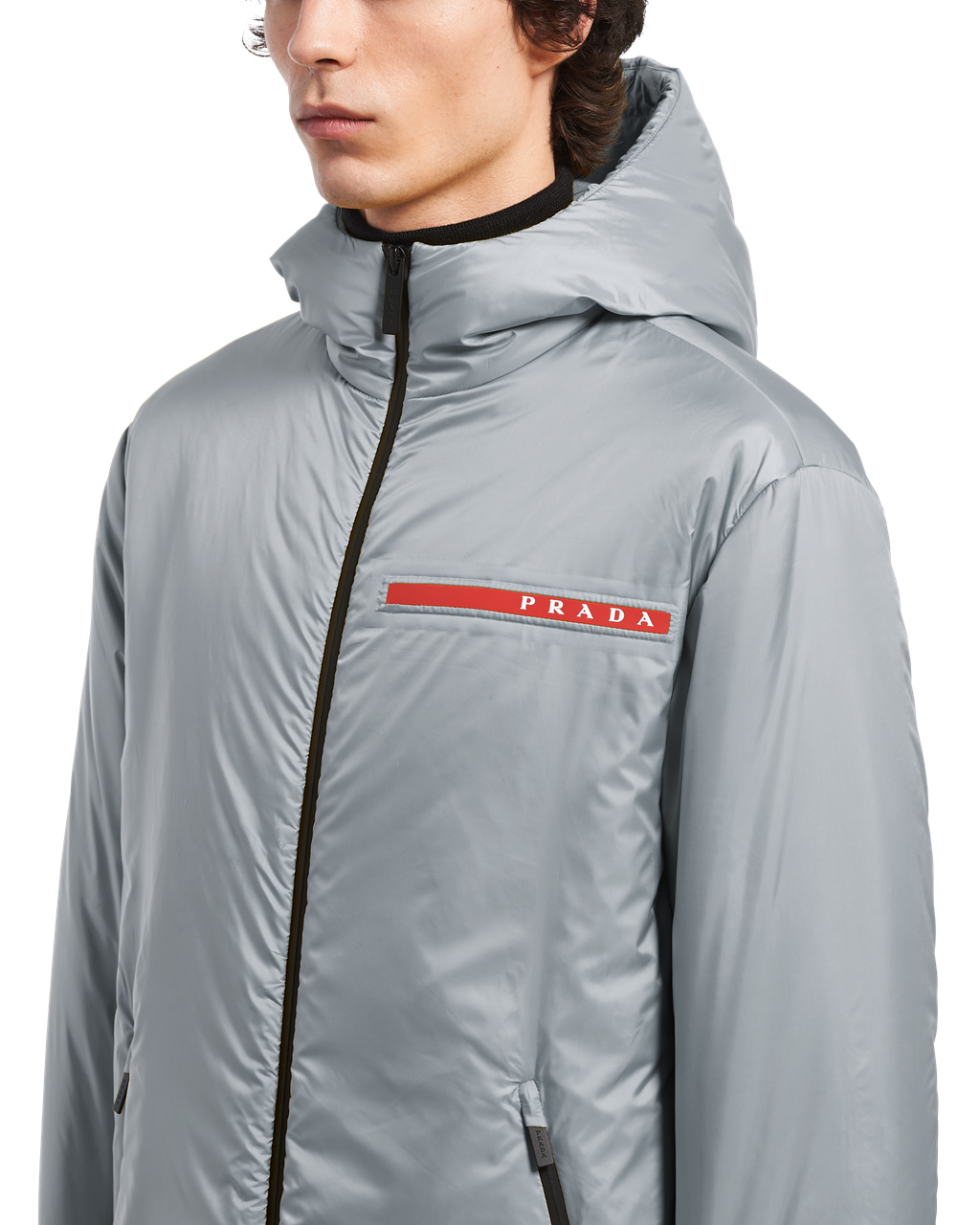 Prada Light Polyester Padded Jacket Aluminum | 987302XIZ