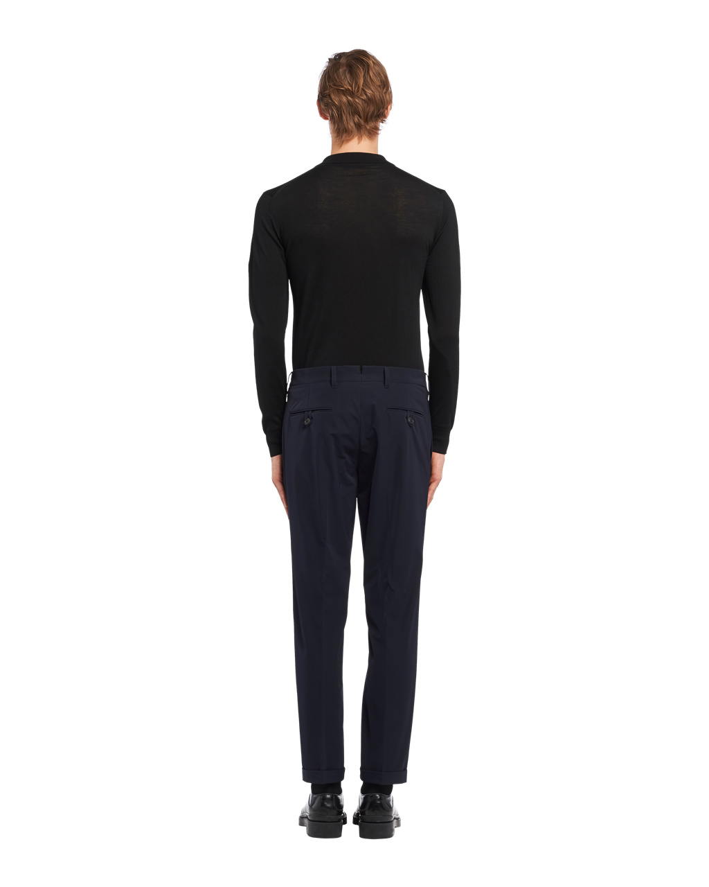 Prada Light Stretch Techno Fabric Trousers Tmavě Blankyt | 974082DWF