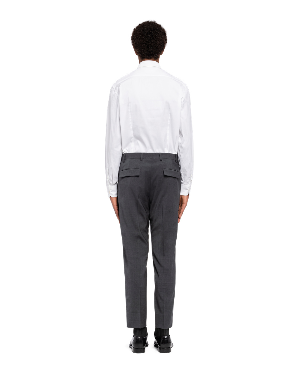 Prada Light Stretch Wool Trousers Slate Gray | 834172ISG