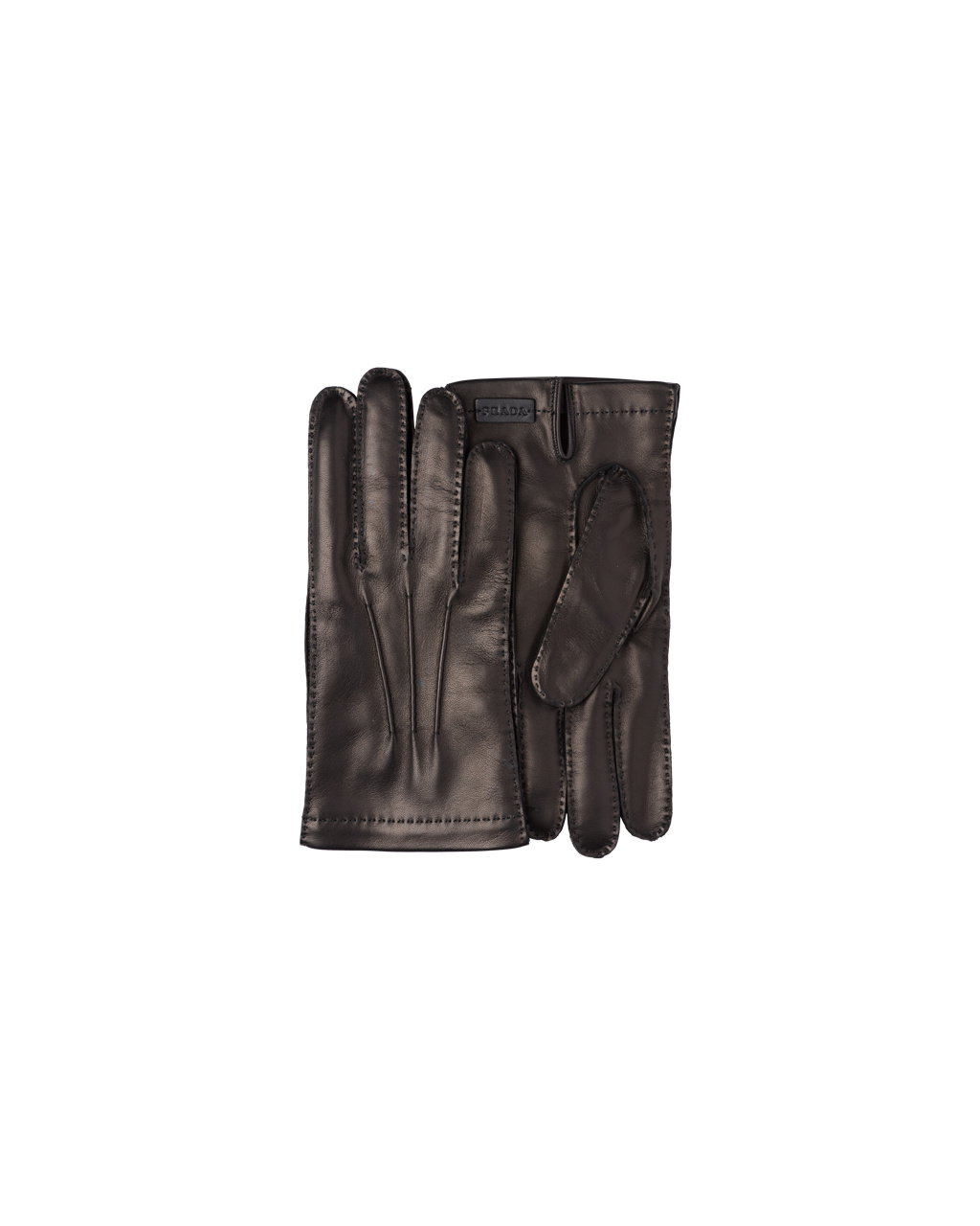 Prada Læder And Cashmere Gloves Černé | 189063AME