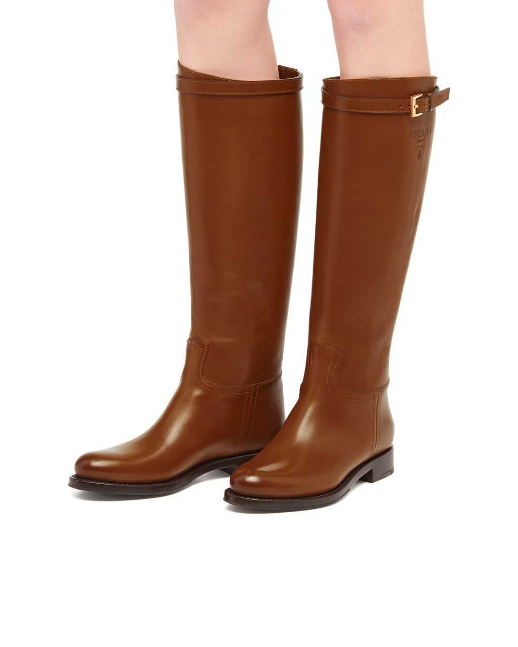 Prada Læder Boots Cognac | 586213QFU