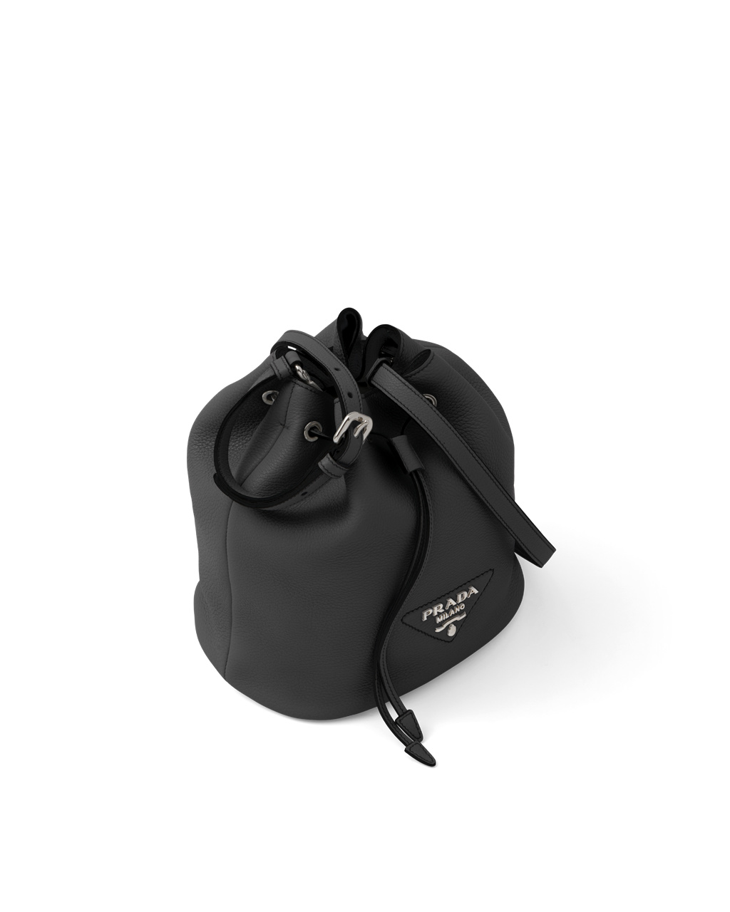 Prada Læder Bucket Bag Černé | 083271RKM