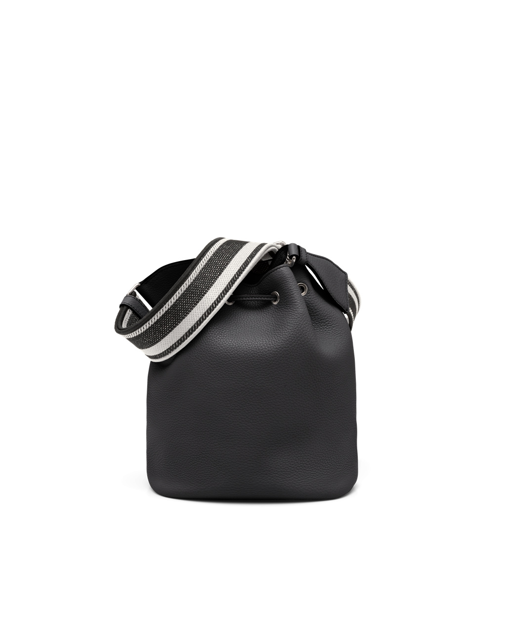 Prada Læder Bucket Bag Černé | 083271RKM