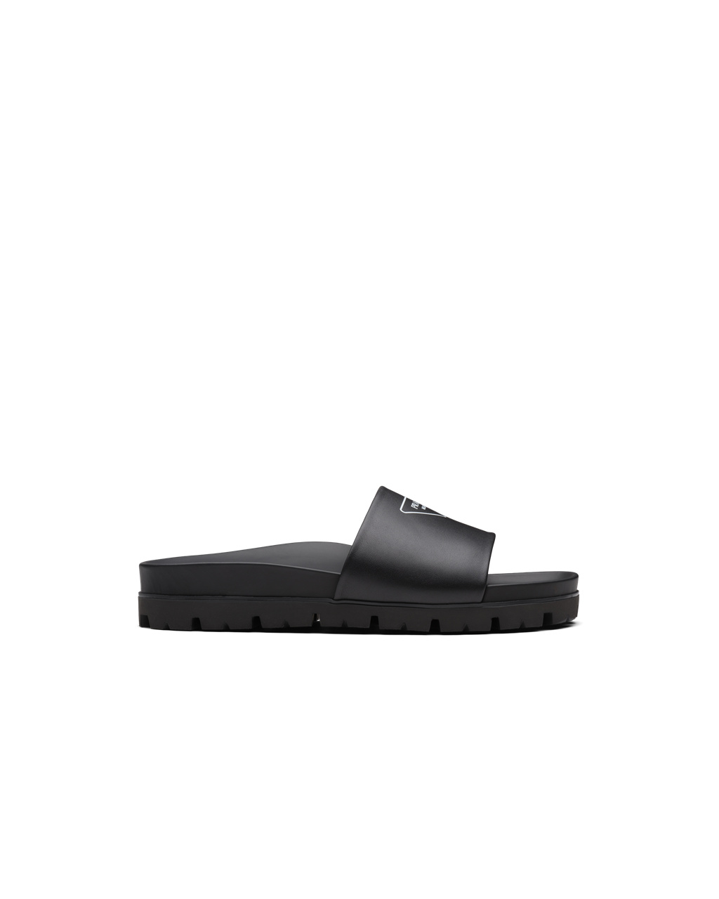 Prada Læder Pantofle Sandals Černé | 967435PDS