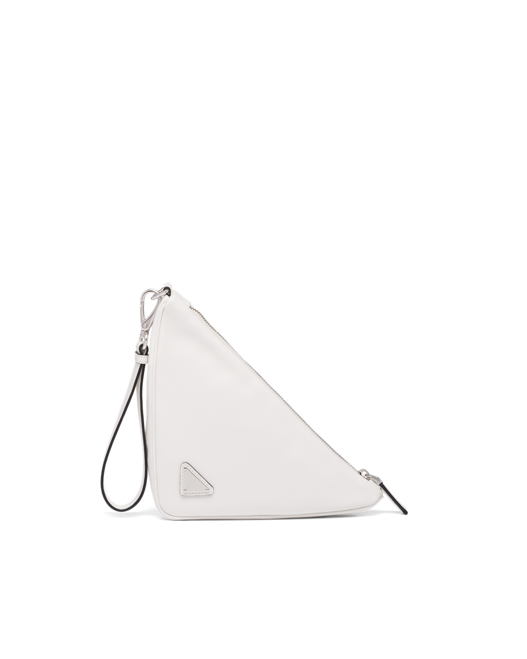 Prada Læder Prada Triangle Pouch Bílé | 475182KEP