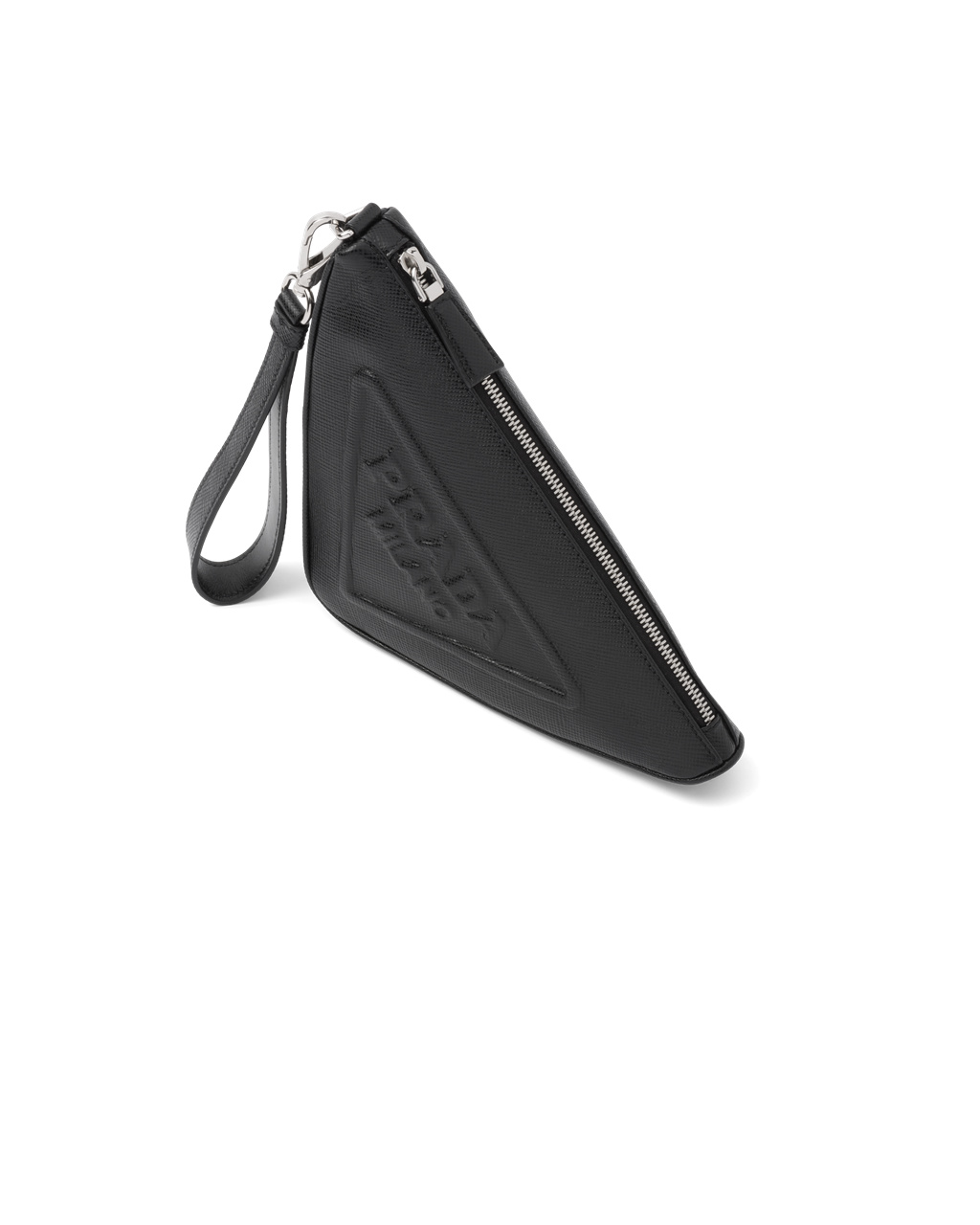 Prada Læder Prada Triangle Pouch Černé | 675349GKX