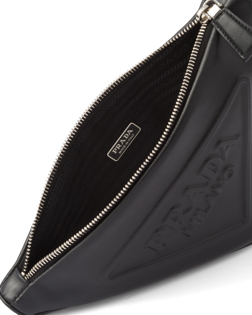 Prada Læder Prada Triangle Pouch Černé | 821739PES