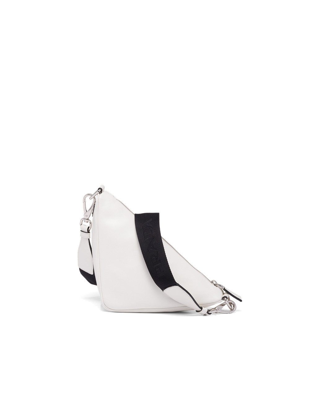 Prada Læder Prada Triangle Shoulder Bag Bílé | 034976GQO