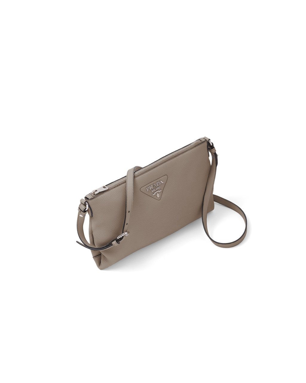 Prada Læder Shoulder Bag Clay Gray | 312405QCZ