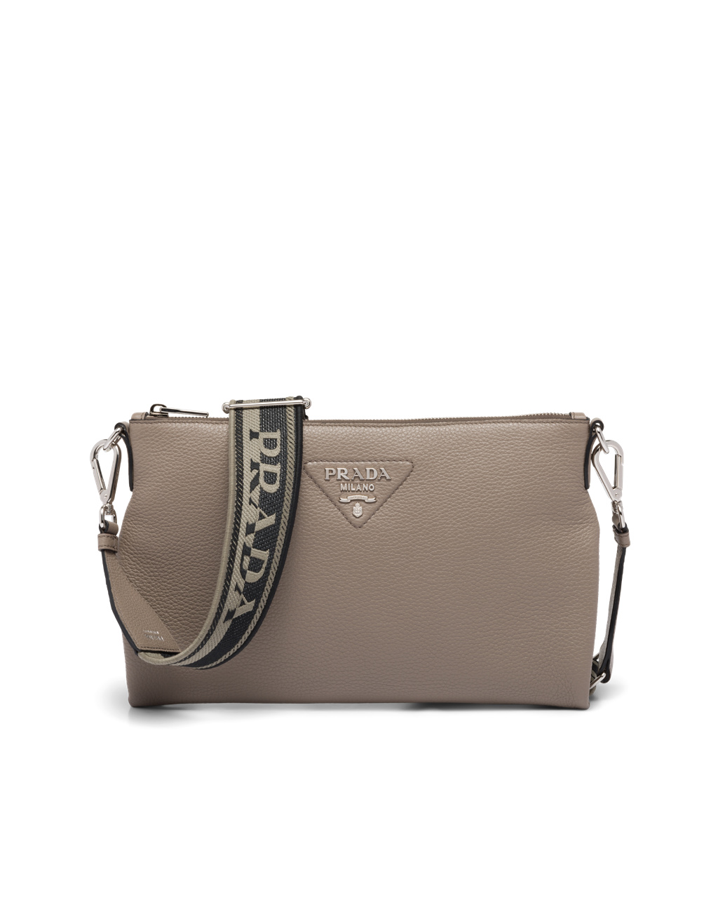 Prada Læder Shoulder Bag Clay Gray | 312405QCZ