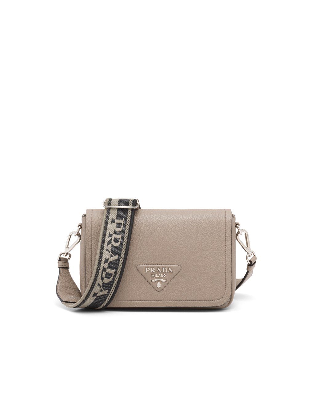 Prada Læder Shoulder Bag Clay Gray | 932071IGZ