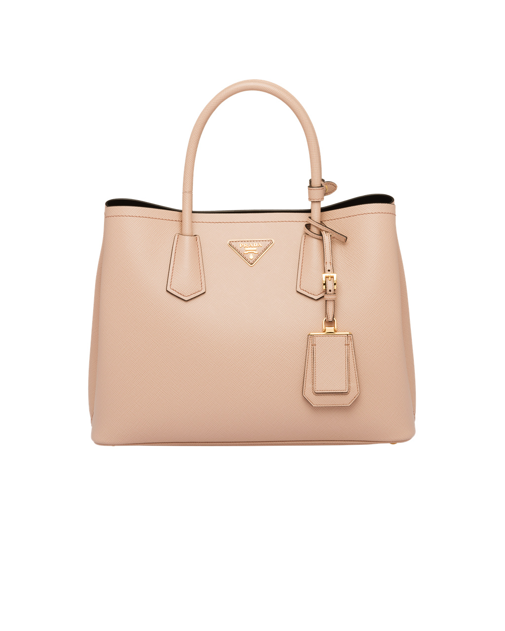 Prada Medium Saffiano Læder Double Prada Bag Černé | 814976YOV