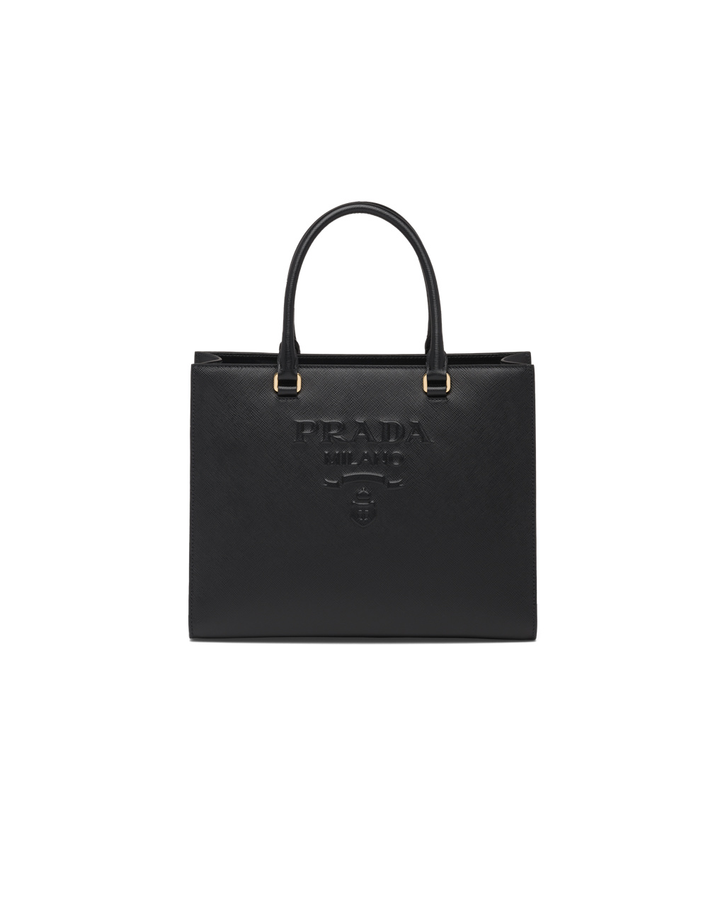 Prada Medium Saffiano Læder Handbag Černé | 203451HMY