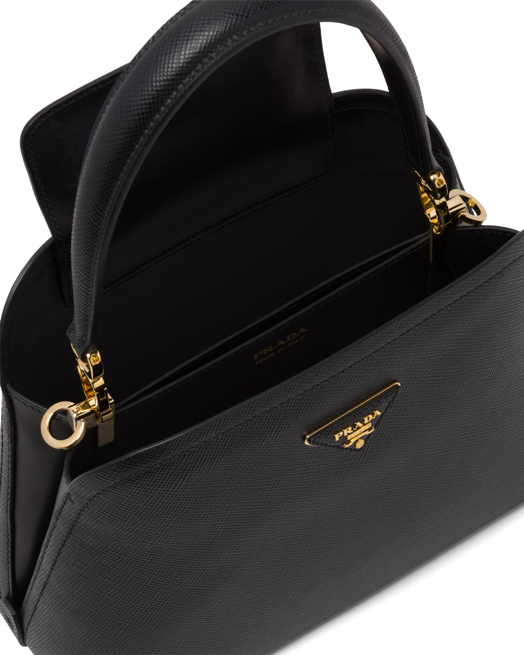 Prada Medium Saffiano Læder Prada Matinée Bag Černé | 413590CUE