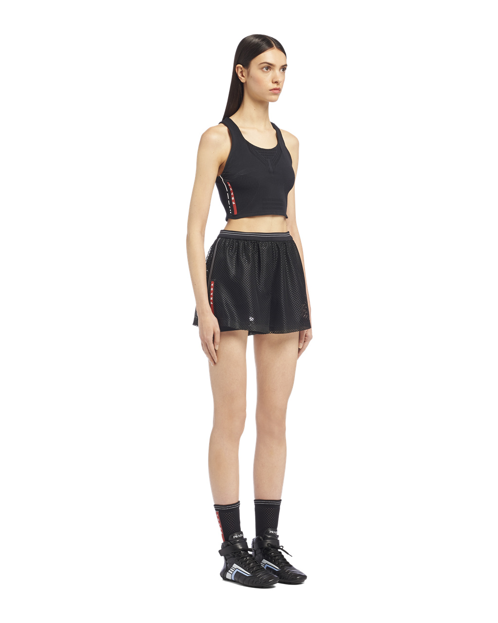 Prada Mesh Shorts Černé | 618052REJ