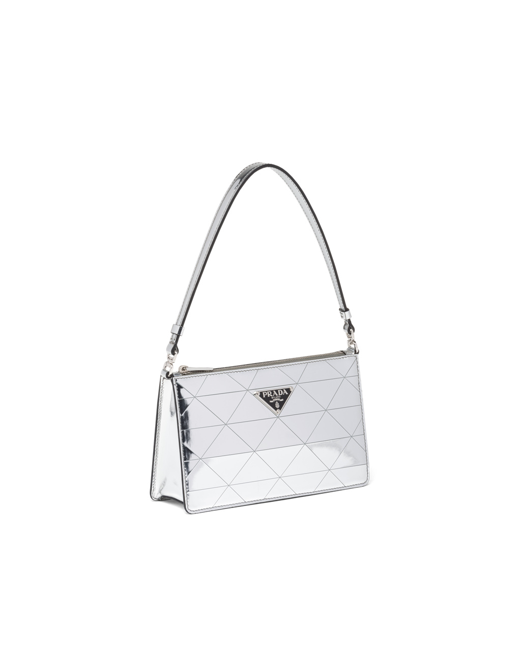 Prada Metallic Læder Mini-bag Stříbrné | 605179EVM