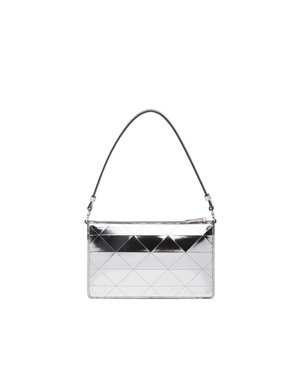 Prada Metallic Læder Mini-bag Stříbrné | 605179EVM