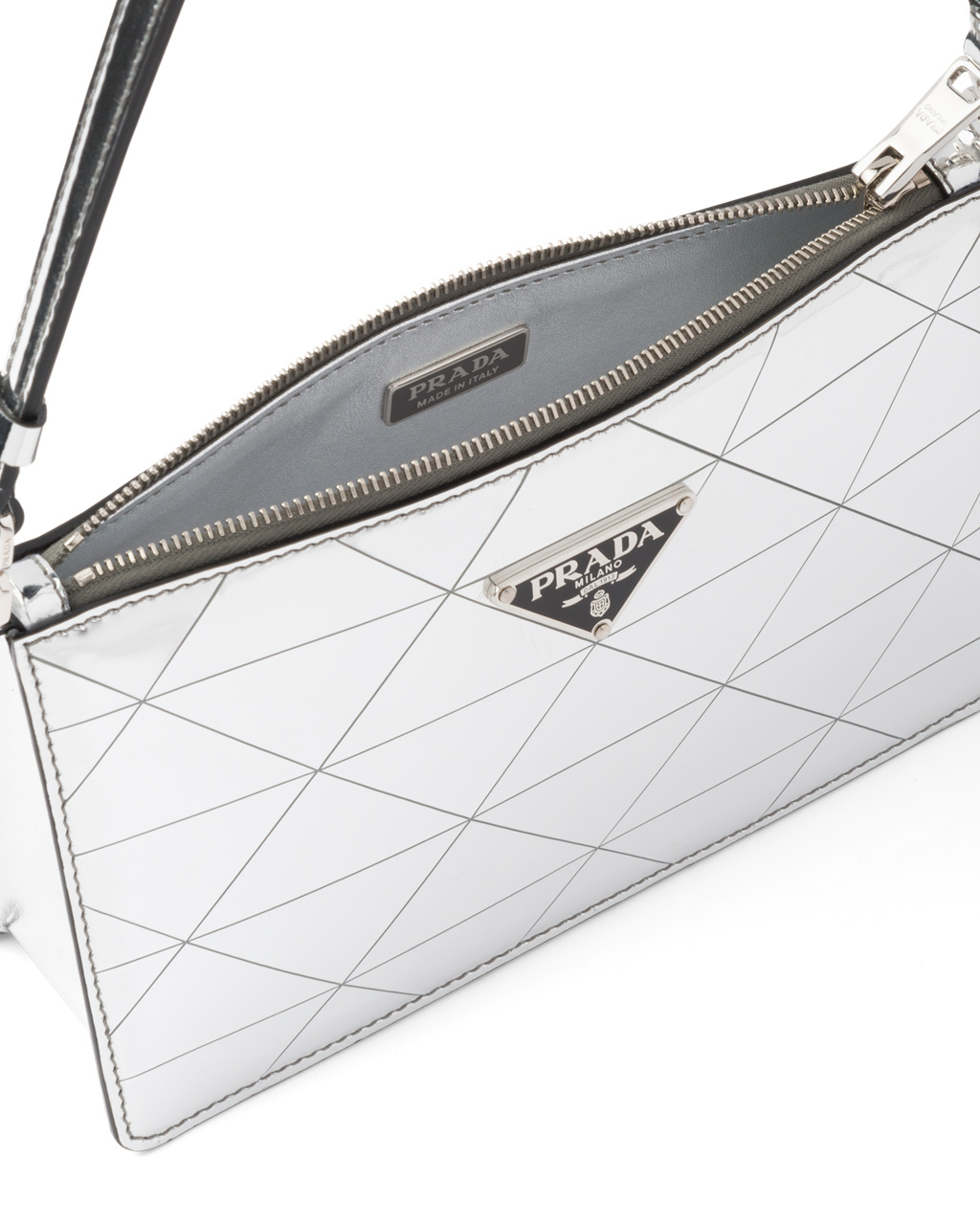 Prada Metallic Læder Mini-bag Stříbrné | 605179EVM