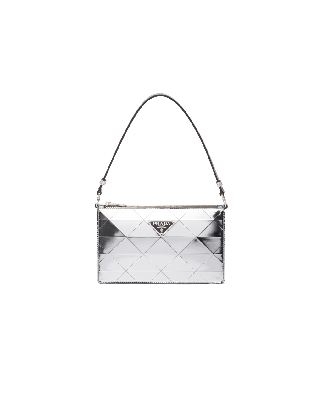 Prada Metallic Læder Mini-bag Stříbrné | 605179EVM