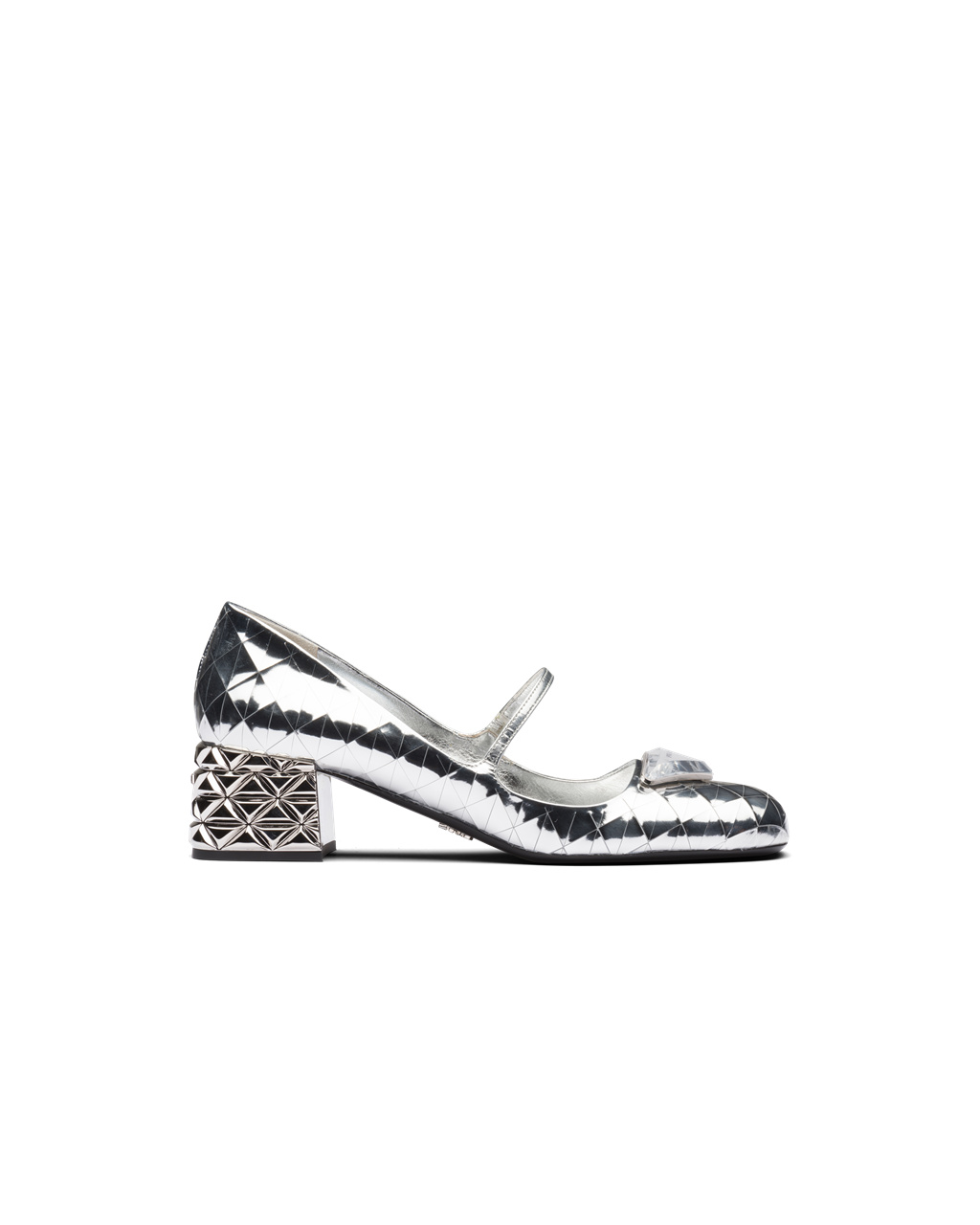 Prada Metallic Læder Pumps Stříbrné | 281954RGU