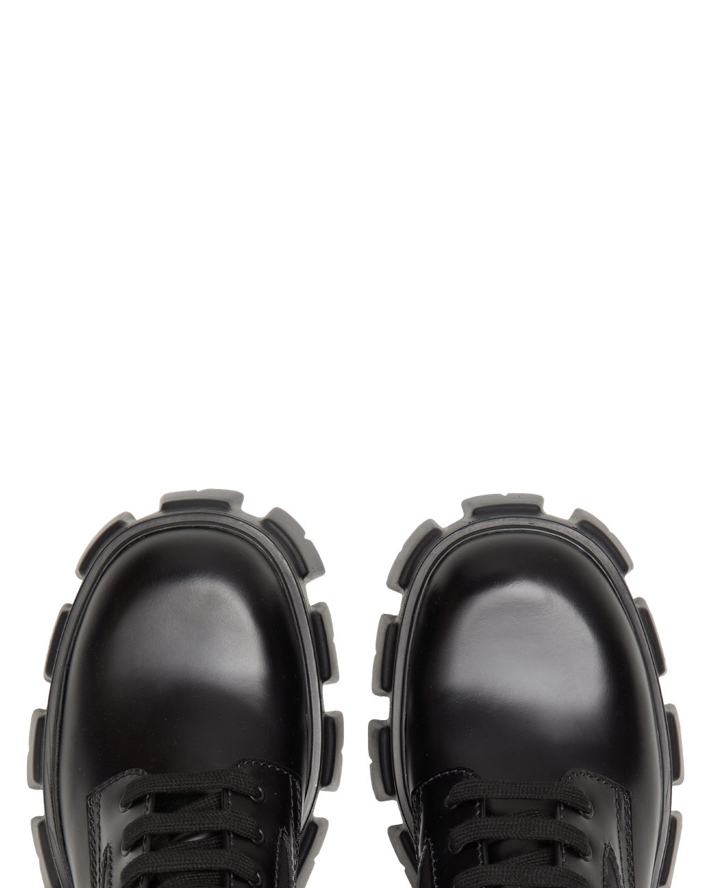 Prada Monolith Brushed Læder And Nylon Boots Černé | 674385UJL