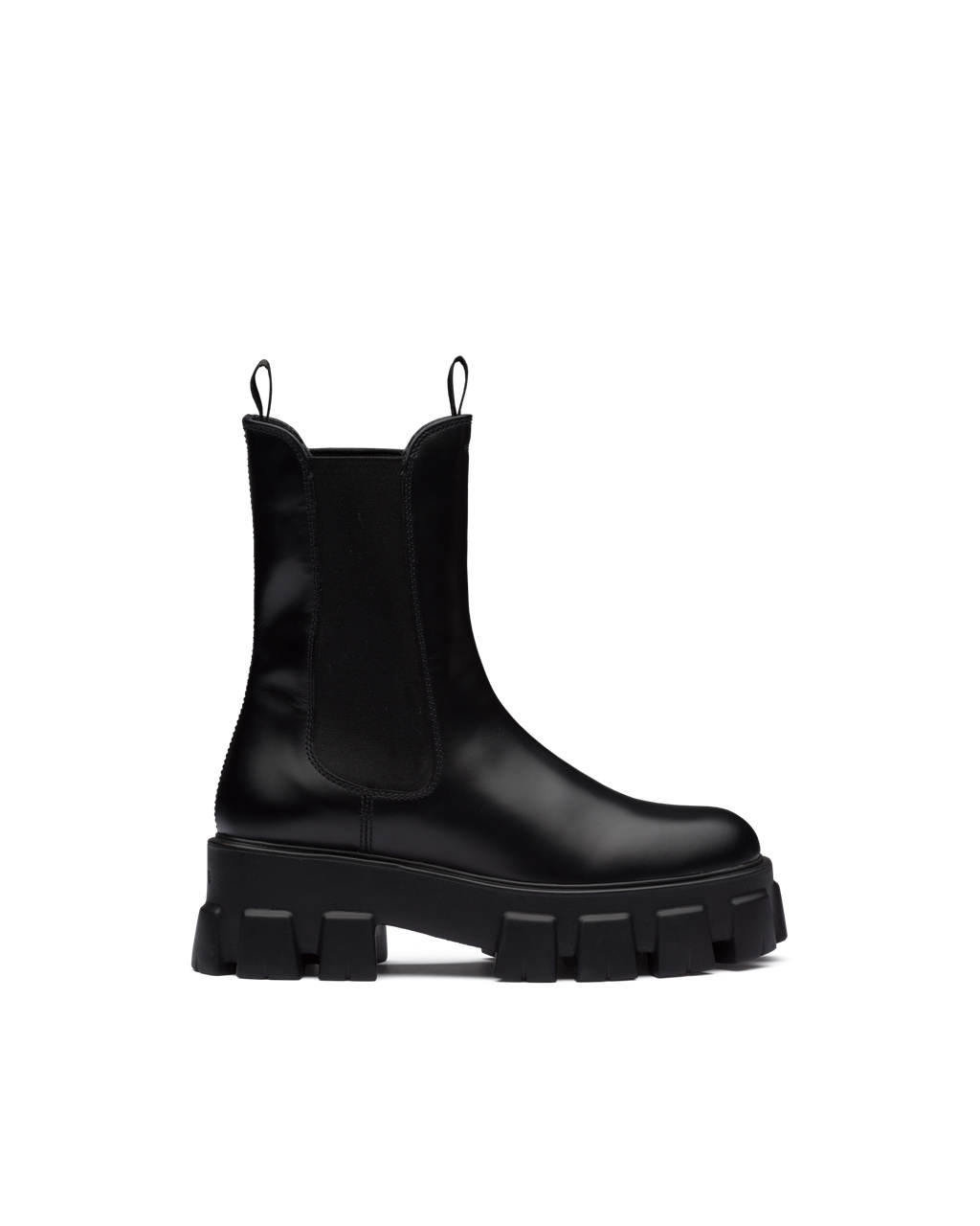 Prada Monolith Brushed Læder Boots Černé | 891360JUM