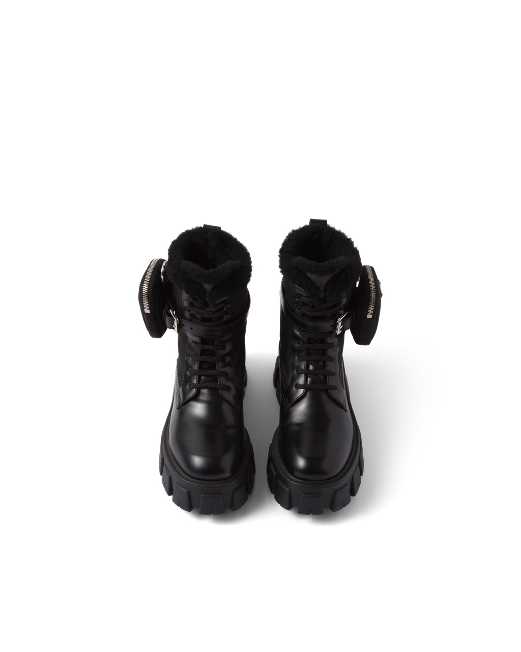 Prada Monolith Læder And Nylon Cyklistické Boots Černé | 498207OCR