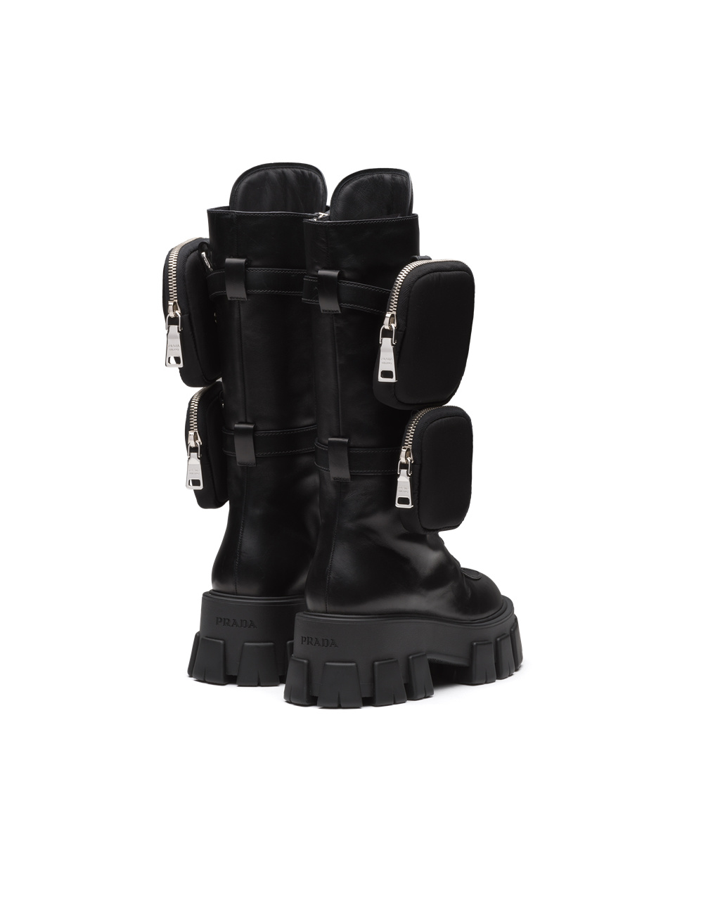 Prada Monolith Læder Boots Černé | 073914JRH