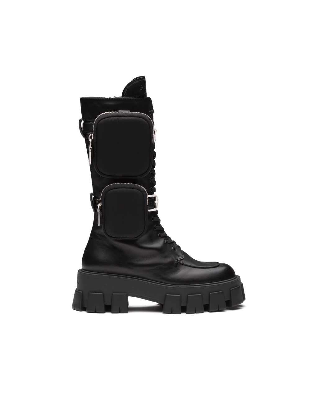 Prada Monolith Læder Boots Černé | 073914JRH