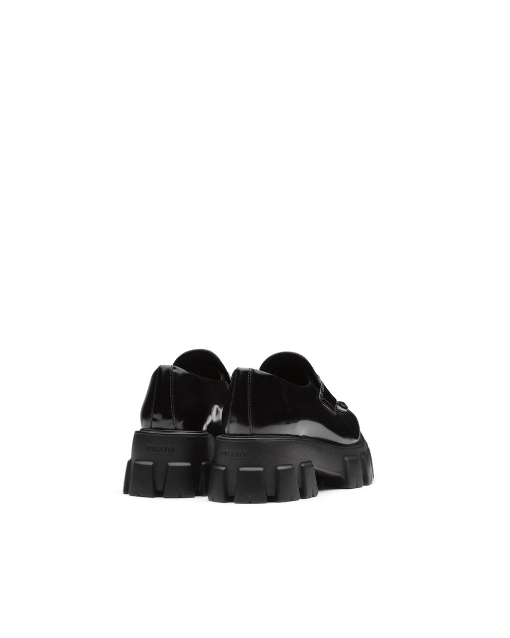 Prada Monolith Pointy Brushed Læder Loafers Černé | 635982CJP