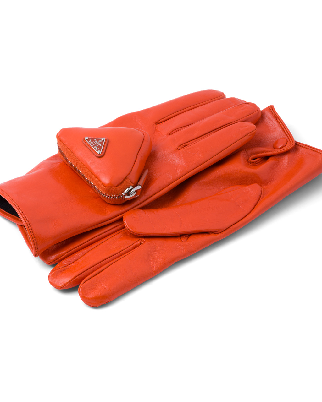 Prada Napa Læder Gloves Oranžové | 634015AJV