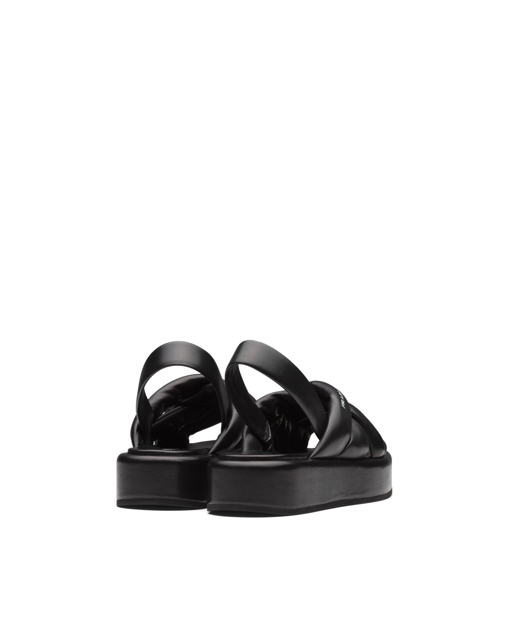 Prada Nappa Læder Flatform Sandals Černé | 923564MQB