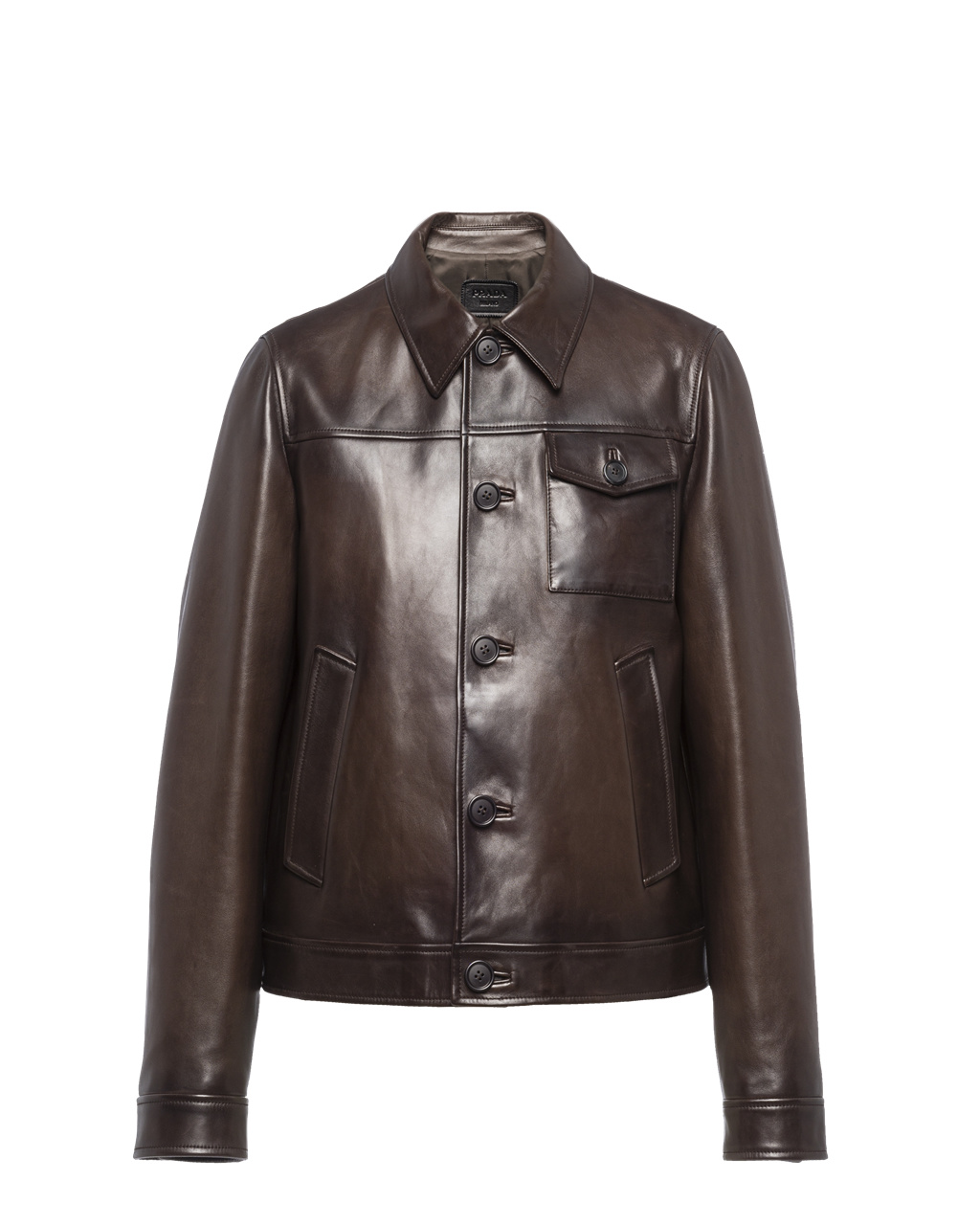 Prada Nappa Læder Jacket Tmavě Hnědé | 408572DNH