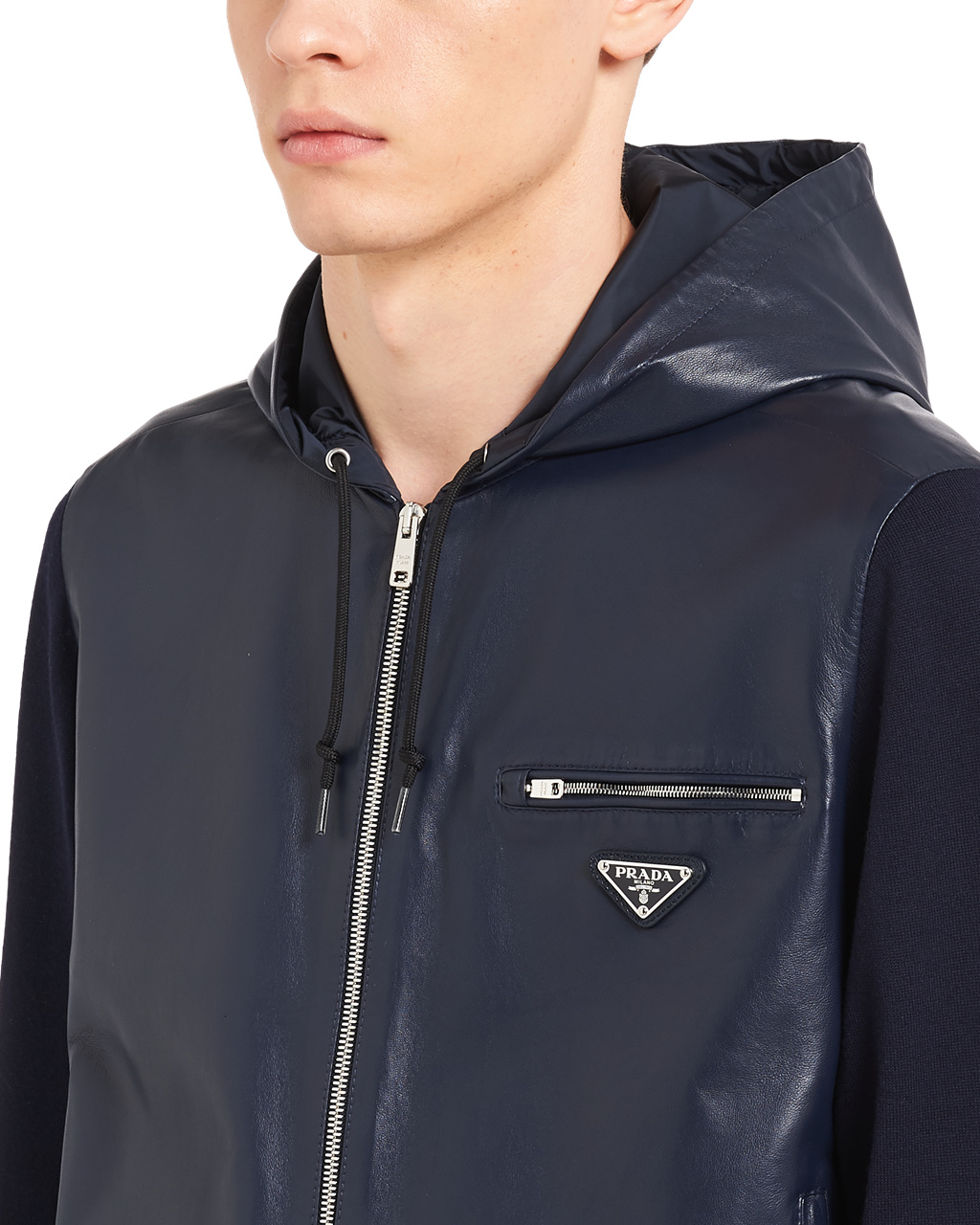 Prada Nappa Læder Jacket Ultramarine | 182743RSU