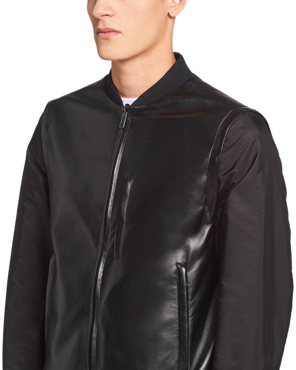 Prada Nappa Læder Jacket Černé | 752681MEG