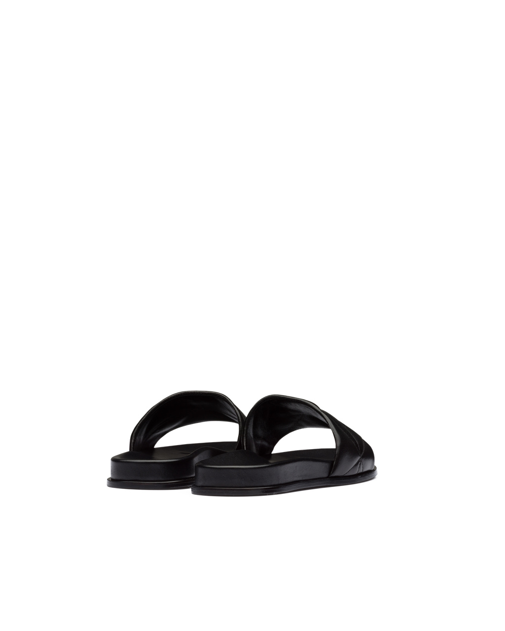 Prada Nappa Læder Slides Černé | 967350ONE