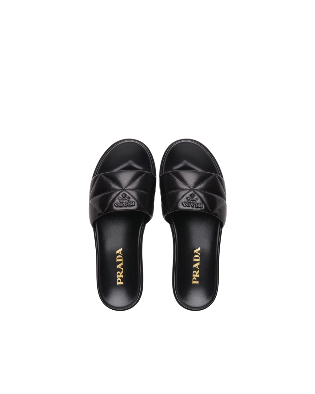 Prada Nappa Læder Slides Černé | 967350ONE