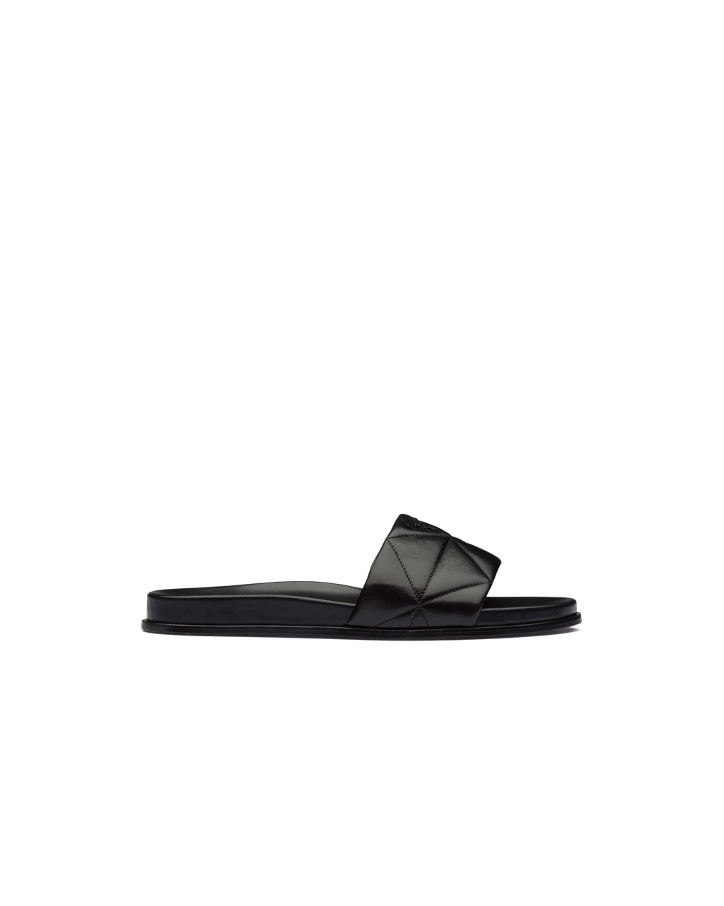 Prada Nappa Læder Slides Černé | 967350ONE