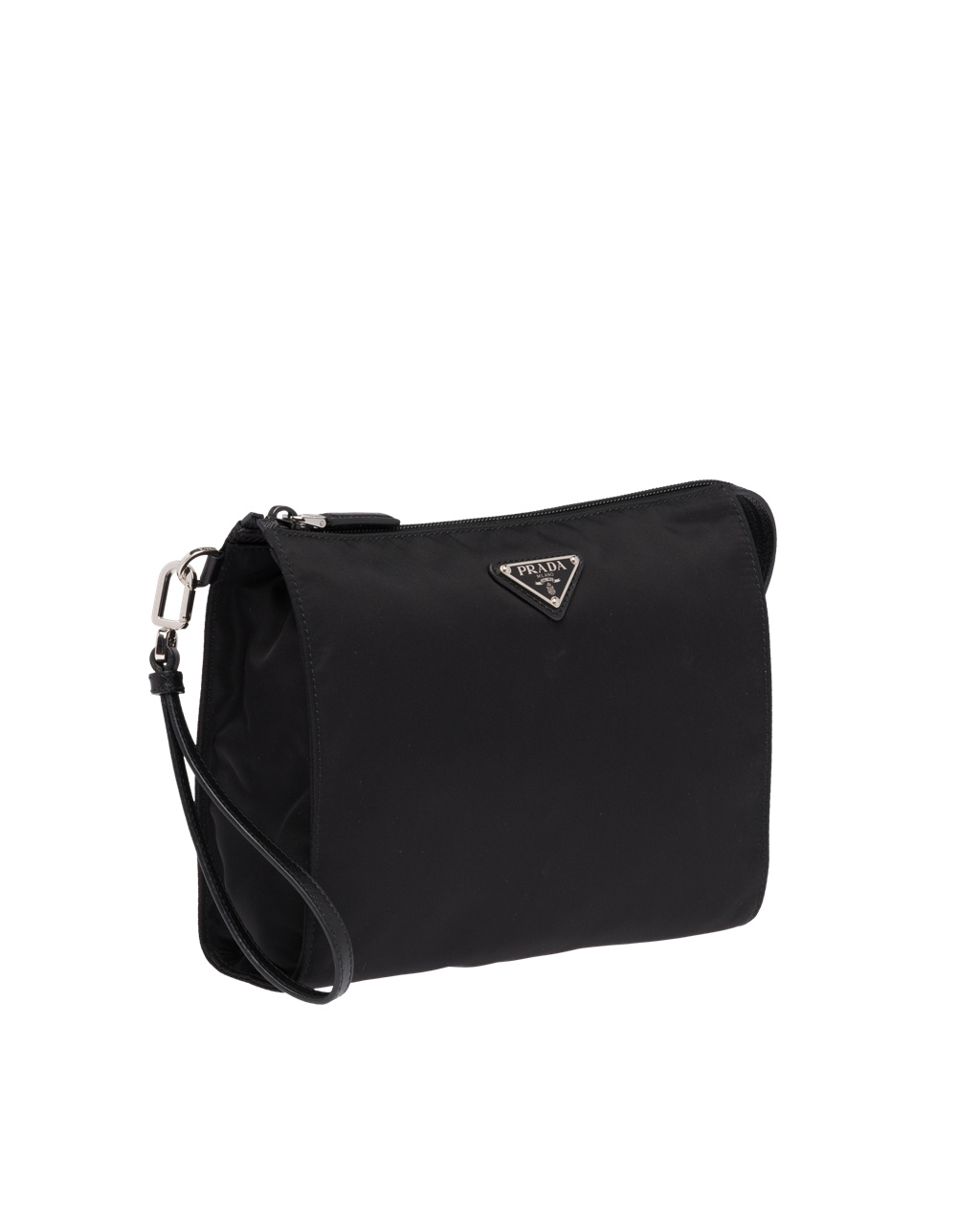 Prada Nylon And Saffiano Læder Pouch Černé | 874039RGB