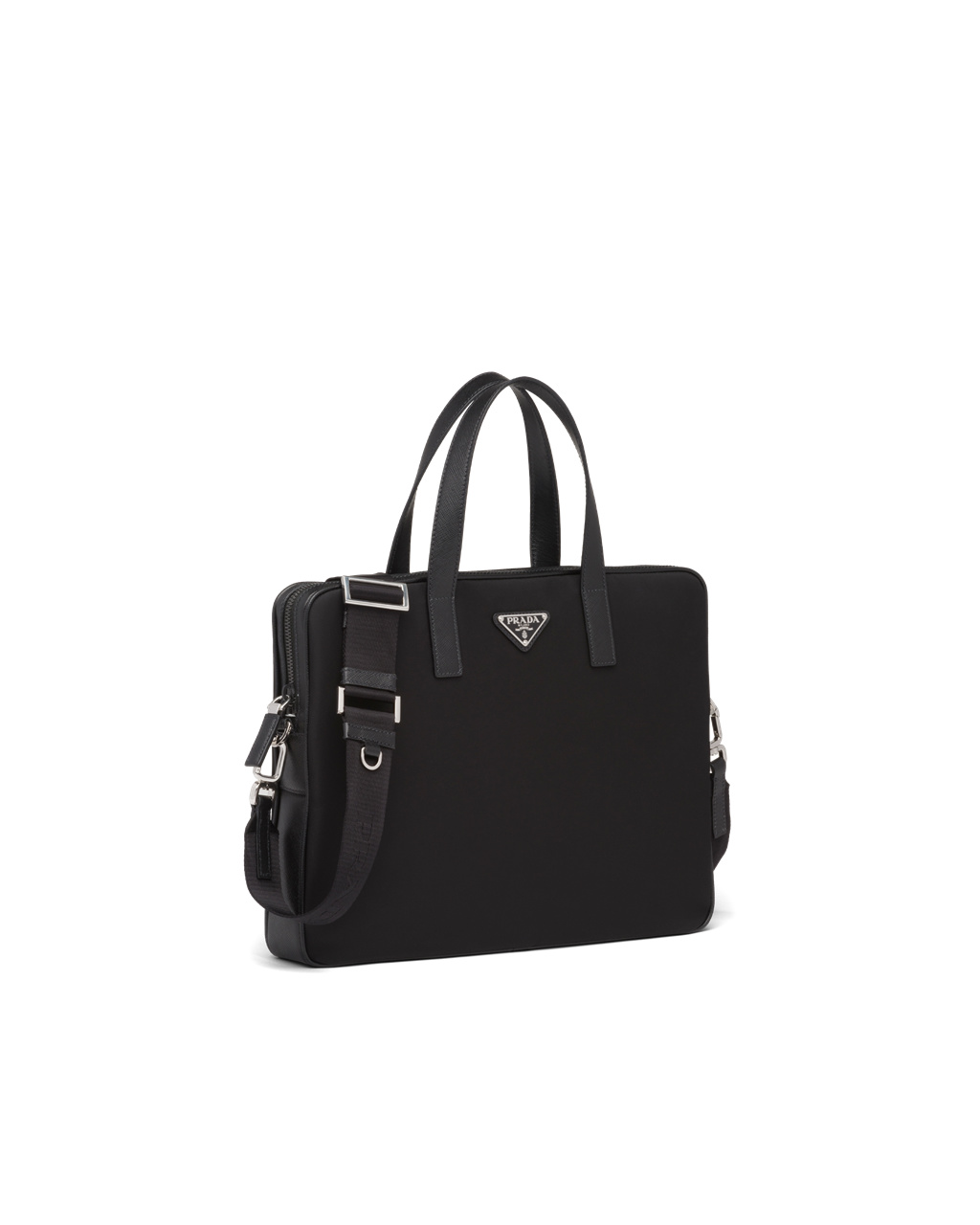 Prada Nylon And Saffiano Læder Pracovní Bag Černé | 758206ADI